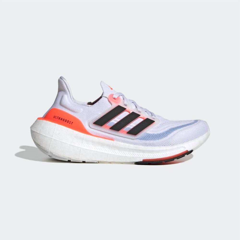 NEW ADIDAS women's ultraboost light sneaker in white/black/red